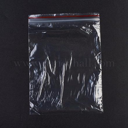 プラスチックジップロックバッグ  再封可能な包装袋  トップシール  セルフシールバッグ  長方形  レッド  17x12cm  片側の厚さ：1.1ミル（0.028mm） OPP-G001-E-12x17cm-1