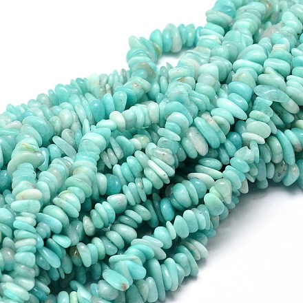 Natural Amazonite Chip Beads Strands X-G-E271-75-1