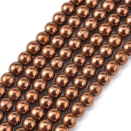 Chapelets de perles en hématite synthétique sans magnétiques G-S096-4mm-4-1