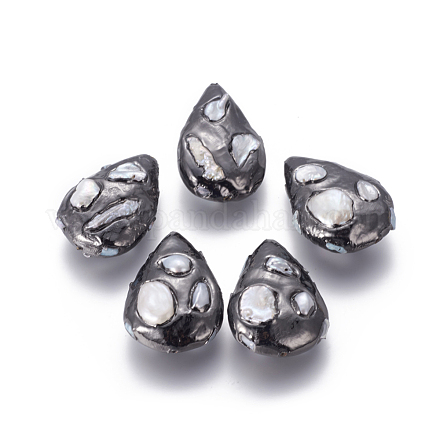 Perle coltivate d'acqua dolce perla naturale PEAR-F011-12B-1