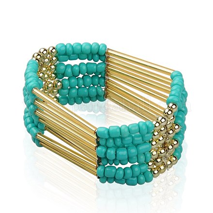 Multi strand Glass Seed Beads Bracelets BJEW-JB01288-01-1