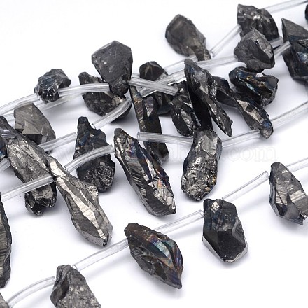 Electroplated Natural Quartz Crystal Nuggets Bead Strands G-M218-09D-1
