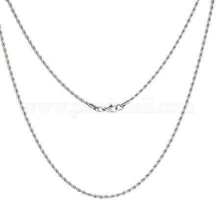 304 Stainless Steel Necklaces Unisex Rope Chain Necklaces NJEW-507L-10-1