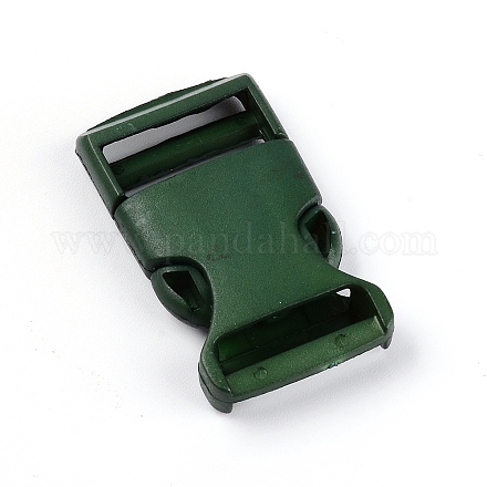 ナイロンサイドリリースバックル  サバイバルブレスレットの留め金  濃い緑  57x30x9.5mm  穴：5x25mm FIND-SZC0002-01K-1