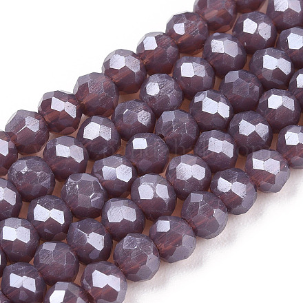 Chapelets de perles en verre électroplaqué EGLA-A034-P4mm-A01-1