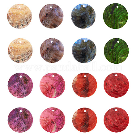 80 Uds. Colgantes de concha de akoya natural de 8 colores BSHE-TA00020-08-1