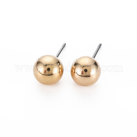 ABS Plastic Pearl Ball Stud Earrings for Women EJEW-S213-01A-A01KC-RS-1