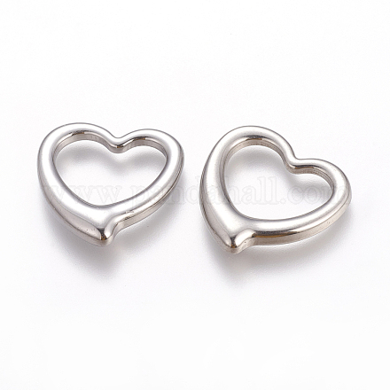 Idées de cadeaux de Saint Valentin faits à la main pour lui 201 pendentifs coeur ouvert en acier inoxydable STAS-Q114-1
