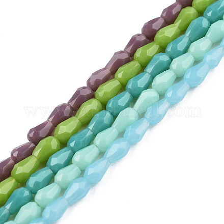 Imitation Jade Glass Beads Strands GLAA-N052-02-1
