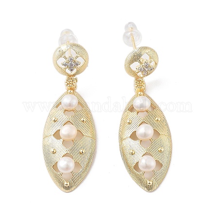 Boucles d'oreille en perles naturelles EJEW-P256-21G-1