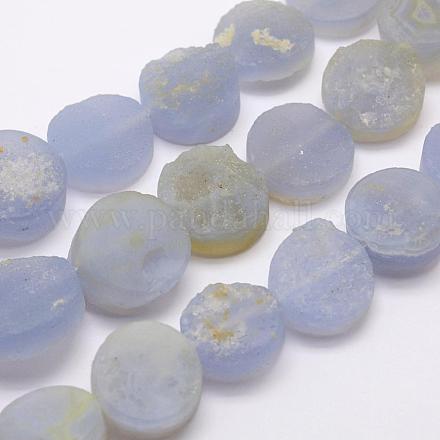 Naturali blu perline calcedonio fili G-G689-04-1