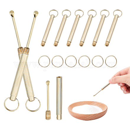 Chgcraft 24 set di strumenti per la rimozione del cucchiaio di cera per cucchiaio strumento per la rimozione del cucchiaio in polvere con portachiavi per il riempimento di fiale portachiavi ciondolo glitterato AJEW-CA0002-88-1