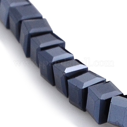 Full Plated Glass Faceted Cube Spacer Beads Strands GLAA-A031-4mm-FP01-1
