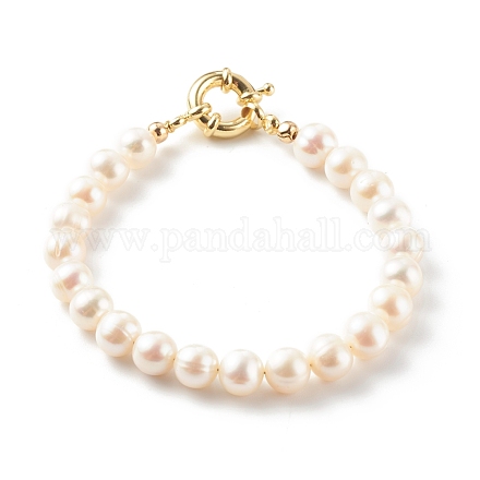 Pulseras redondas de perlas cultivadas naturales de agua dulce BJEW-JB06264-01-1