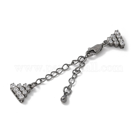 Удлинитель цепи из латуни с микропаве из циркония и стеклом KK-U052-20B-1