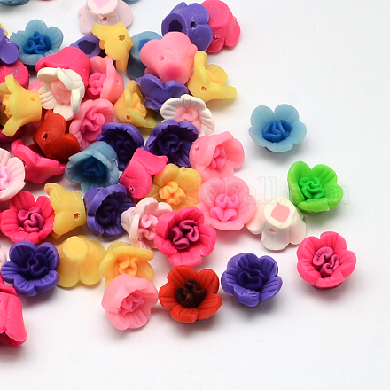 Handmade Polymer Clay Flower Beads CLAY-Q221-03-1