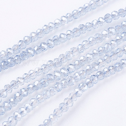 Electroplate Glass Beads Strands EGLA-J025-F19-1
