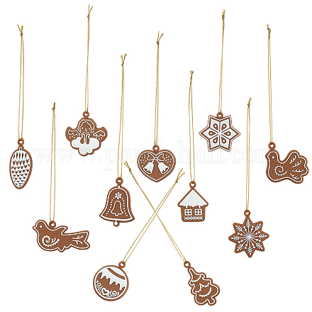 Gorgecraft weihnachtsthema plastikanhänger dekorationen HJEW-GF0001-11-1