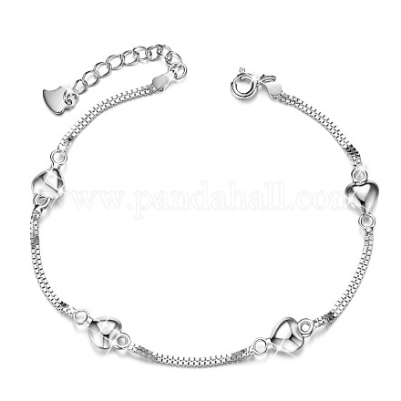 SHEGRACE 925 Sterling Silver Link Bracelets JB407A-1