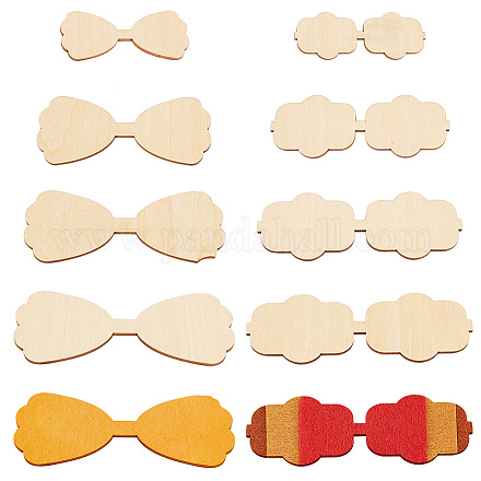 DELORIGIN 8pcs Bow Tie Template Sets Wooden Bowknot Hairpin Making Templates Reusable Dies Template Cutting Stencils Bow Shaped Cutout Boards for Bow Tie Hairpin Making DIY Craft Scrapbooking WOOD-WH0029-17B-1