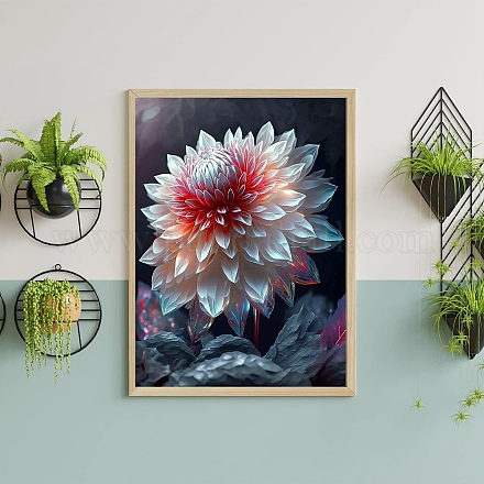 Flower Pattern Fancy Theme DIY Diamond Painting Kit PW-WG94484-11-1
