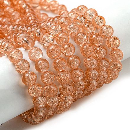 Chapelets de perles en verre craquelé peints à la bombe CCG-Q001-6mm-05-1
