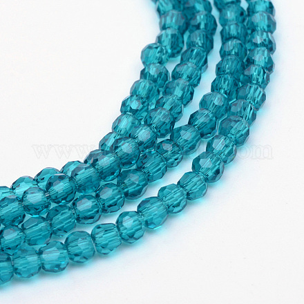 Chapelets de perles en verre transparent GLAA-R166-6mm-01C-1