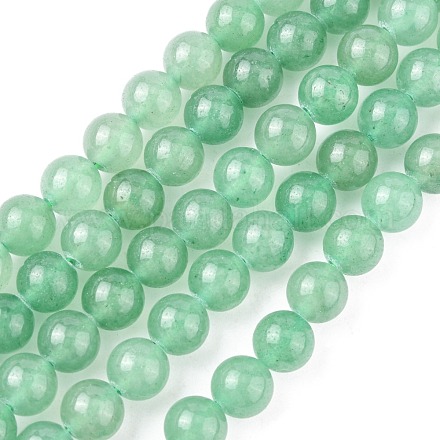 Natürlichen grünen Aventurin Perlen Stränge G-G099-8mm-17-1