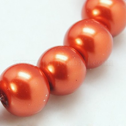 Chapelets de perles en verre nacré HY-12D-B79-1