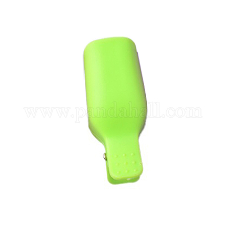 マニキュアリムーバークリップ  再使用可能なつま先の爪のアートがキャップクリップに浸かります  緑黄  4x1.7cm  4.5x3センチメートル  5個/セット MRMJ-G001-38C-1