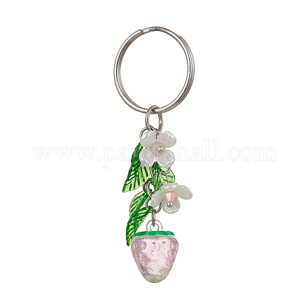 Porte-clés pendentif en acrylique fruits et feuilles KEYC-JKC00680-05-1