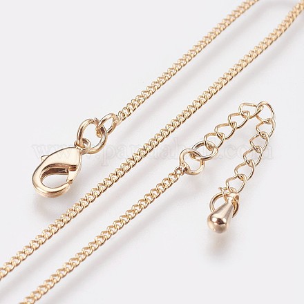 Long-Lasting Plated Brass Curb Chain Necklaces X-NJEW-K112-07G-NF-1