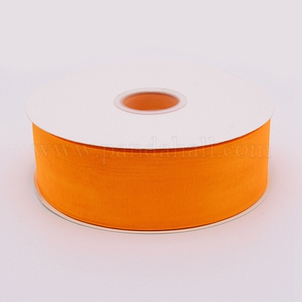 オーガンジーリボン  工芸品のギフト包装用  オレンジ  2