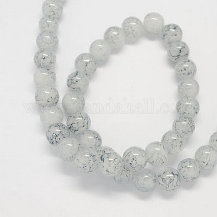 Spray Painted Glass Round Beads Strands X-DGLA-R004-4mm-9-1