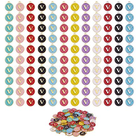 120 pièces 12 couleurs breloques en alliage plaqué or ENAM-SZ0001-64V-1