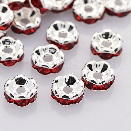 Brass Rhinestone Spacer Beads RB-A014-L6mm-21S-NF-1