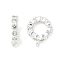 Brass Micro Pave Clear Cubic Zirconia Tube Bails, Loop Bails, Long-Lasting Plated, Round Ring, Silver, 13x10x3mm, Hole: 1.4mm, Inner Diameter: 6mm