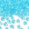 50G Transparency Acrylic Beads, Nuggets, Faceted, Dark Turquoise, 9x6mm