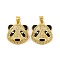 Brass Micro Pave Cubic Zirconia Pendants, with Enamel, Real 18K Gold Plated Panda Charms, Black, 20x18.5x7mm, Hole: 5x3.5mm