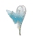 Resin with Rhinestone Claw Hair Clips, Butterfly, Sky Blue, 110mm