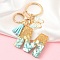 Resin & Acrylic Keychain, with Tassel Pendant and Iron Findings, Letter M, 10cm, pendant: 26~42mm.