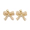 Bowknot Brass Micro Pave Clear Cubic Zirconia Pendants, with Acrylic Imitation Pearl, Cadmium Free & Lead Free, Real 18K Gold Plated, 18x21.5x7mm, Hole: 4x6mm
