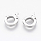 Tarnish Resistant 304 Stainless Steel Fold Over Clasps, Ring, Stainless Steel Color, 11x7.5x2mm, Hole: 5mm
