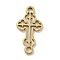 Ion Plating(IP) 201 Stainless Steel Hollow Connector Charms, Religion Cross Links, Real 18K Gold Plated, 16.5x9x1mm, Hole: 1.6mm