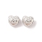 CCB Plastic European Beads, Large Hole Beads, Heart with Claw Print, Platinum, 10x10x8mm, Hole: 5mm