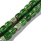 Handmade Lampwork Beads Strands, Rarrel, Dark Green, 8x7.5mm, Hole: 1.2mm, about 47pcs/strand, 14.69''(37.3cm)