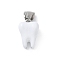 304 Stainless Steel Enamel Pendants, Teeth Charm, White, 18x10.5x11.5mm, Hole: 9x3.5mm