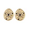 304 Stainless Steel Crystal Rhinestone & Dyed Natural Lapis Lazuli Pendants, Star Egg Shape Charms, Real 14K Gold Plated, 25x20x4mm, Hole: 1.2mm