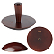 Wood Mushroom Anvil Set, Ceramic Top Tool, Coconut Brown, 11.4~16.1x2.3cm, Hole: 8mm