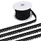 10 Yards Polyester Elastic Lace Trim, Single Edged Flower Trimming, for Clothes Sewing, Black, 1/2 inch(12mm), about 10.00 Yards(9.14m)/Roll